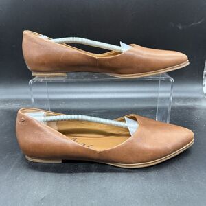 Zodiac Hill flats cognac leather pointed toe Womens Size 9M brown classic